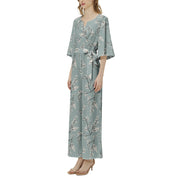 Floral Dolman Sleeve Belted Wide Leg Jumpsuit