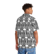Men's Soft Polyester Spandex Hawaiian Shirt with Wings of Freedom Pattern.