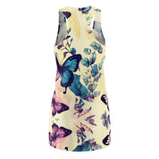 Women's Cut & Sew Racerback Dress Butterfly Floral