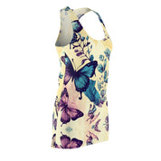 Women's Cut & Sew Racerback Dress Butterfly Floral