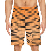 Orange Stripe Basketball Shorts (AOP)