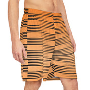 Orange Stripe Basketball Shorts (AOP)